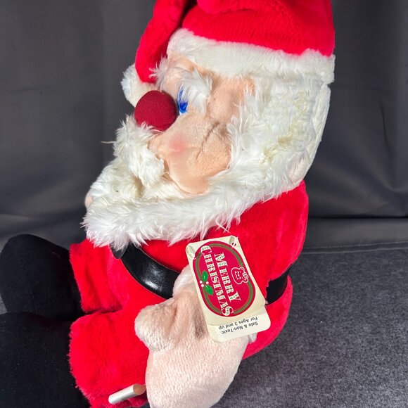 Vintage Santa Claus Plush Stuffed Animal Toy Christmas Big Taiwan - Picture 9 of 14